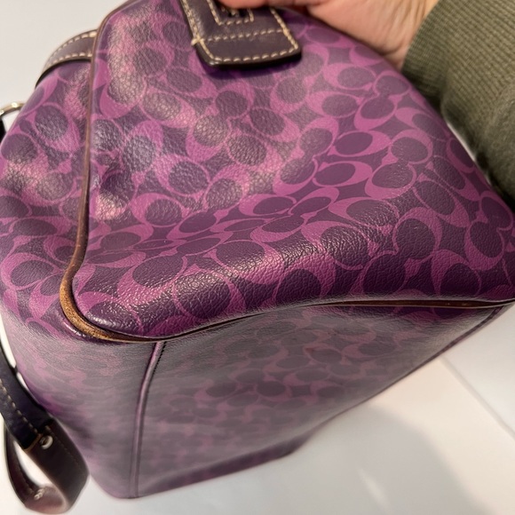 Coach Chealsea Heritage purple leather satchel handbag - Picture 10 of 16